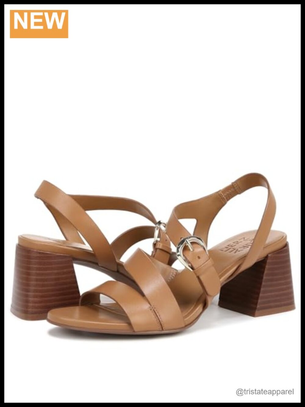 Naturalizer Veva Strappy Chunky Heel Sandals Leather Women's